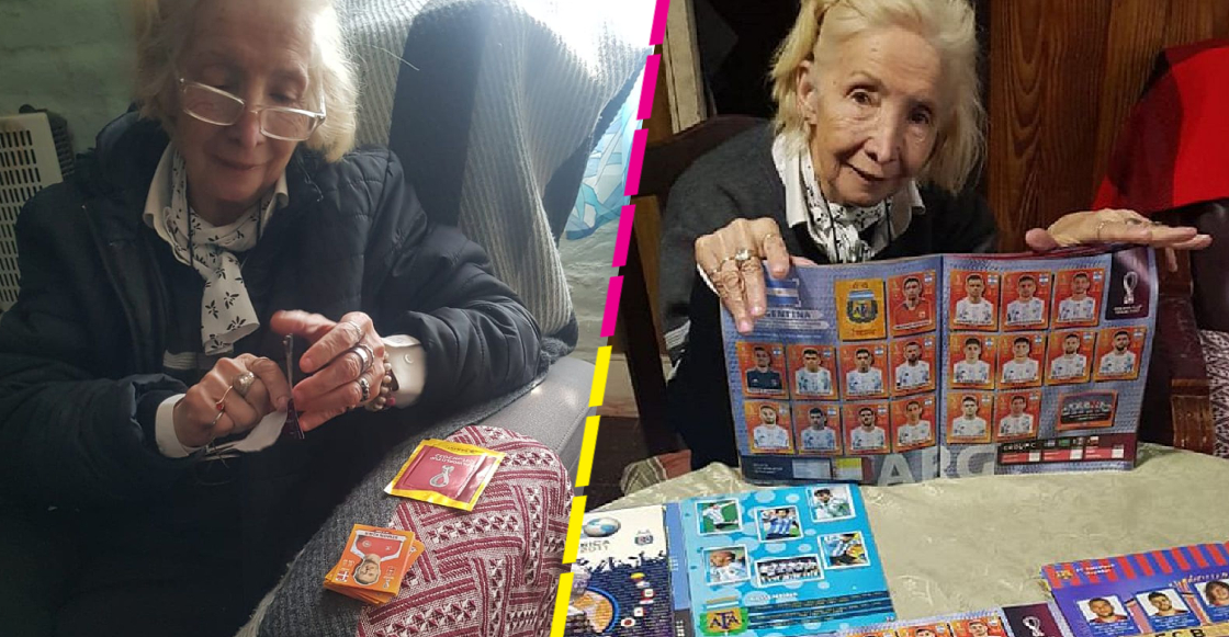 Intenta no llorar: Abuelita se gasta su pensión en estampas Panini para sus nietos