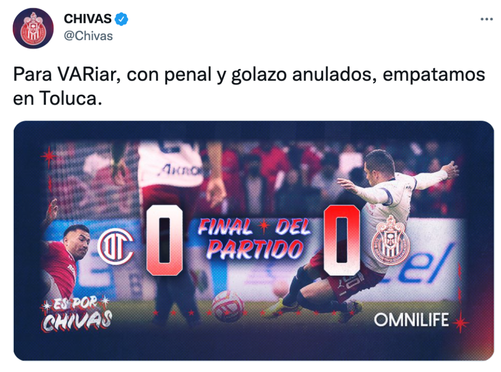 "Ya es suficiente": La postura de Chivas tras las polémicas del VAR ante Toluca