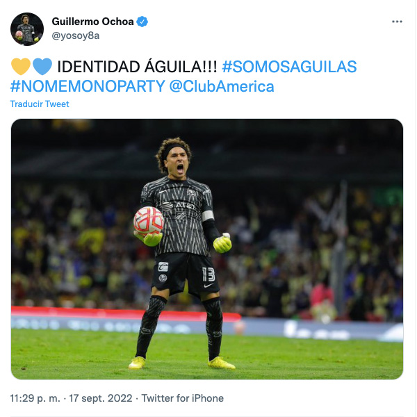 Guillermo Ochoa en el Clásico Nacional