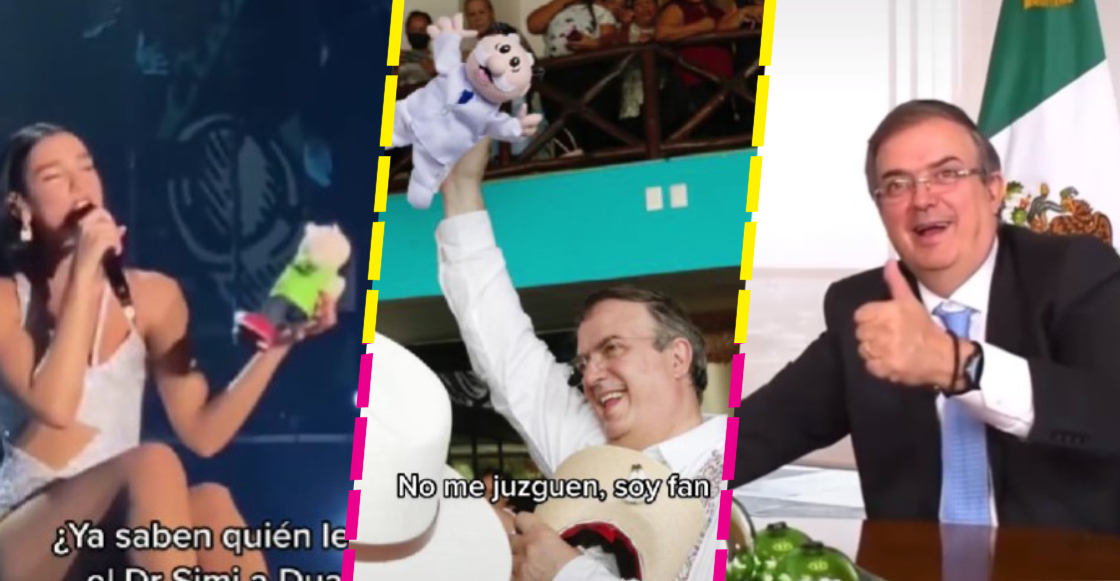 Ebrard presume que él lanzó peluche del Dr. Simi a Dua Lipa en Monterrey