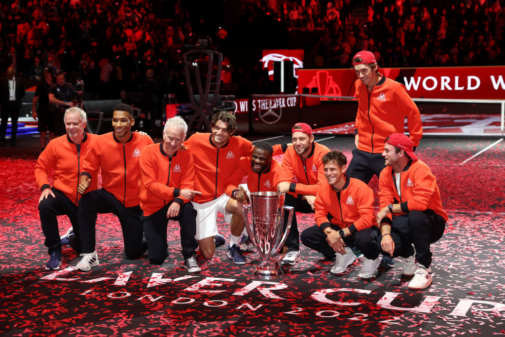 Los festejos del Equipo del Mundo tras ganar la Laver Cup por primera vez