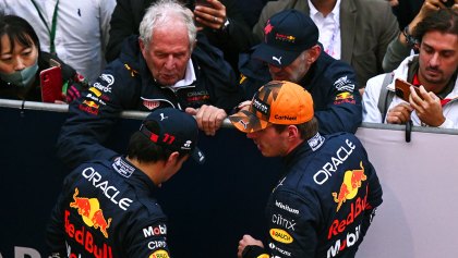 Revelan diálogo entre Verstappen, Checo, Marko y Herbert durante la confusión en el GP de Japón