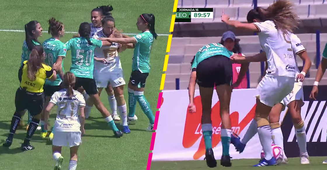 El patadón de Dinora Garza que desató el conato de bronca en el Pumas vs León Femenil