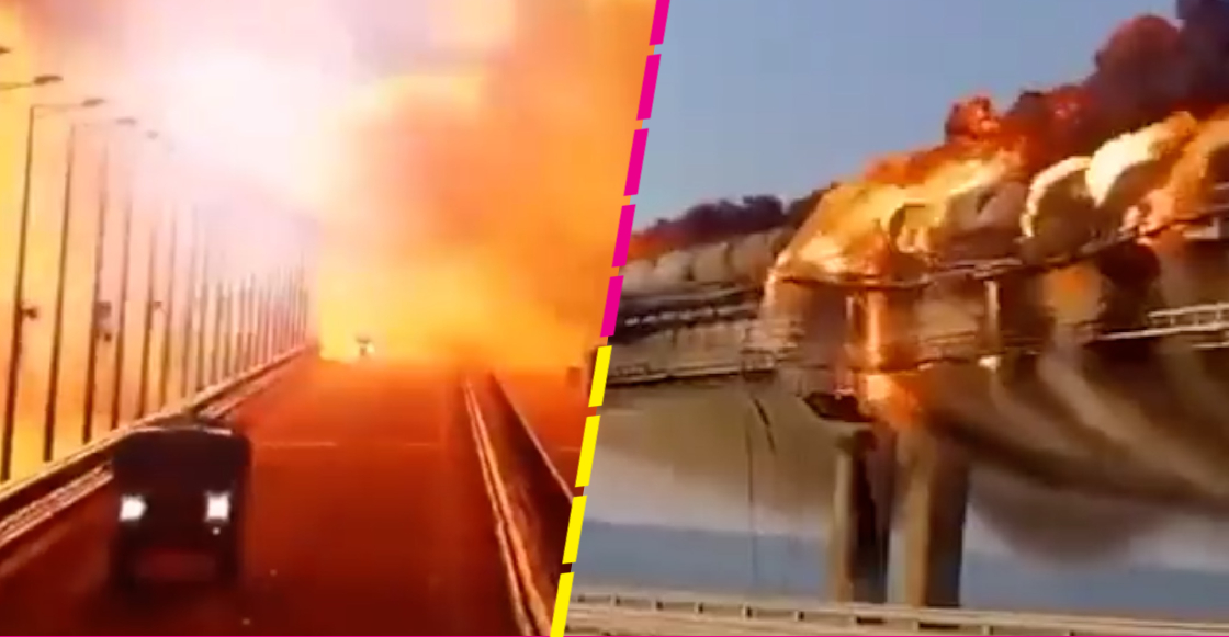 El momento de la explosión que derrumbó el puente entre Rusia y Crimea