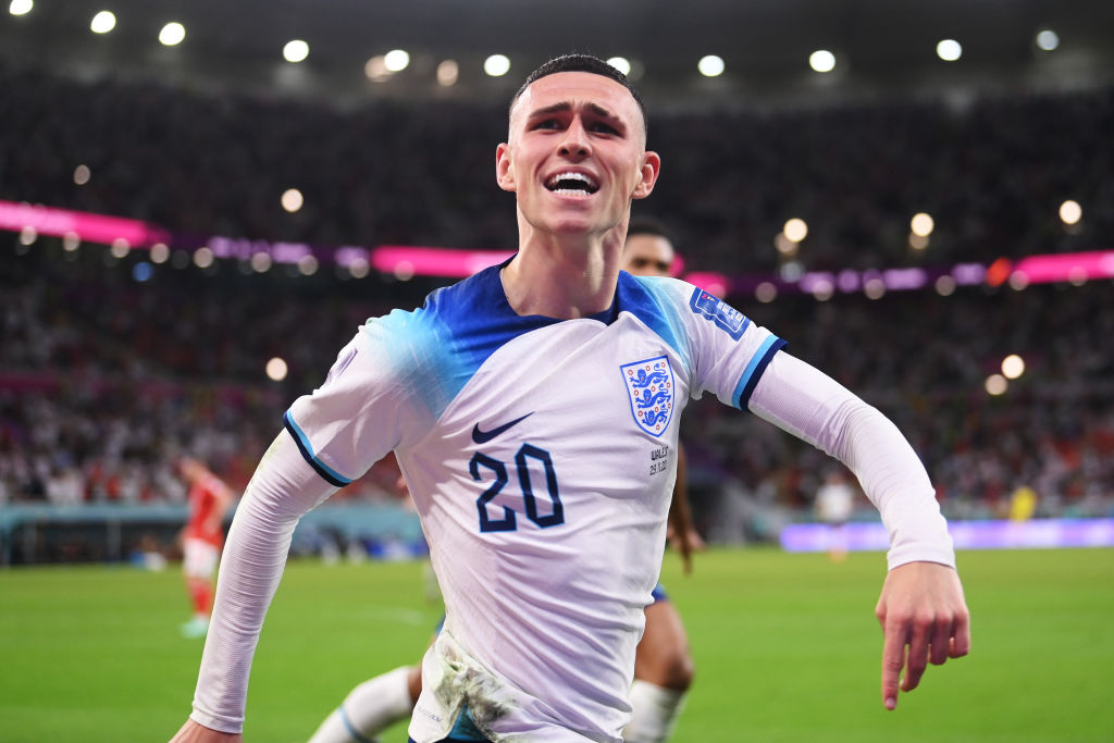 Phil Foden celebra su gol con Inglaterra en Qatar 2022