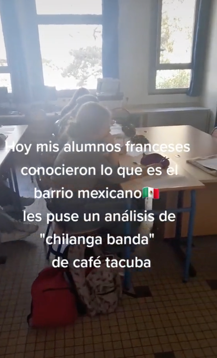 Maestra le enseña palabras mexicanas a sus alumnos franceses con "Chilanga banda"