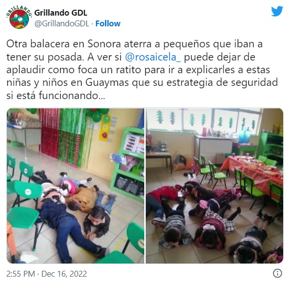 Santa Claus calma a niños de kínder tras balacera en Guaymas