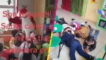 Santa Claus calma a niños de kínder tras balacera en Guaymas