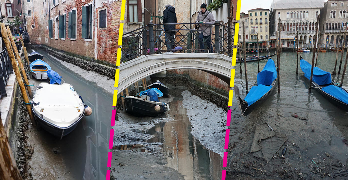 Se secan los canales de Venecia y temen una nueva sequía en Italia.