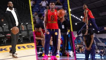 De tal palo, tal astilla: Bronny James, hijo de LeBron, se robó el show en un concurso de clavadas