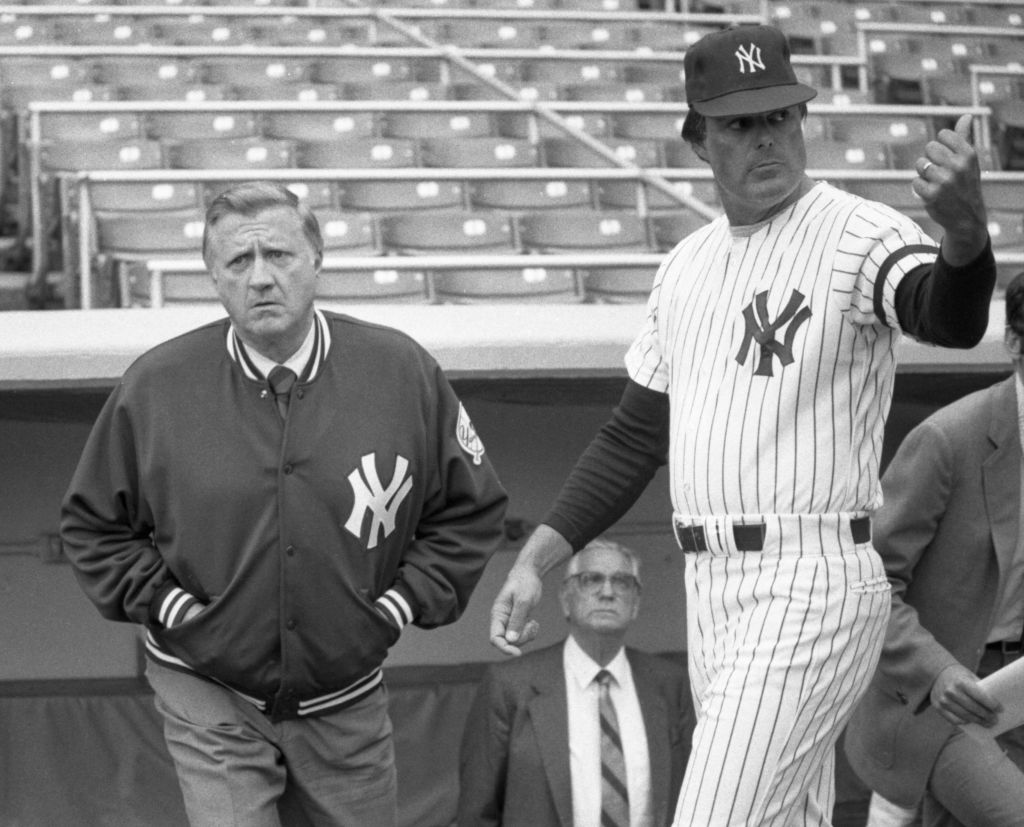 George Steinbrenner y Lou Pinella, manager de Yankees