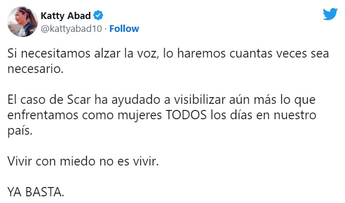 Katty Martínez exige acciones de las autoridades tras acoso a Scarlett Camberos