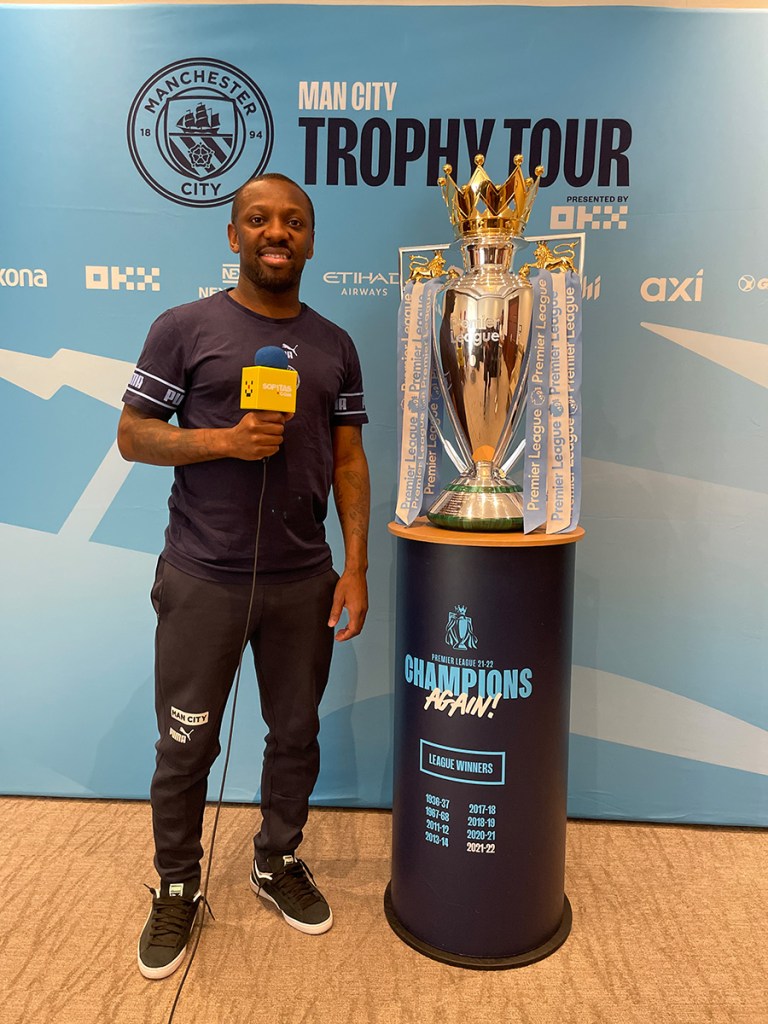 Shaun Wright-Phillips en el Trophy Tour del Manchester City en México