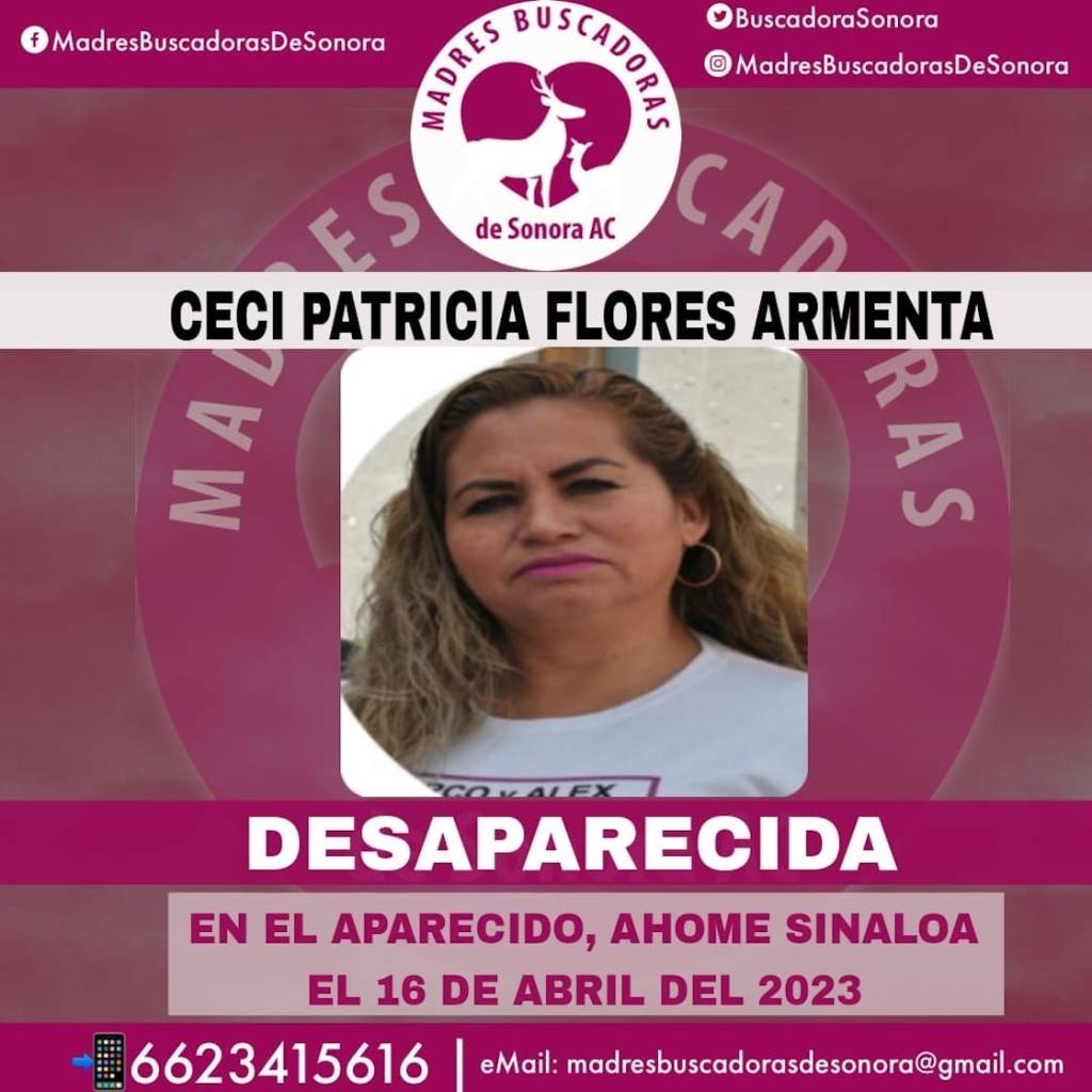 Madres Buscadoras reportan la desaparición de Ceci Flores