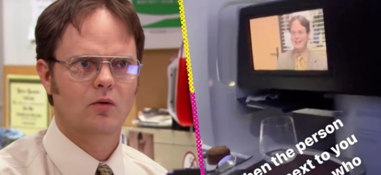 Sujeto en avión veía 'The Office' y a su lado viajaba Rainn Wilson (Dwight Schrute)