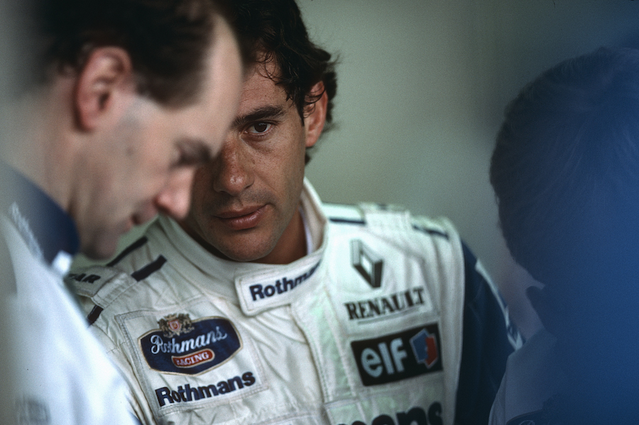 Adrian Newey junto a Ayrton Senna