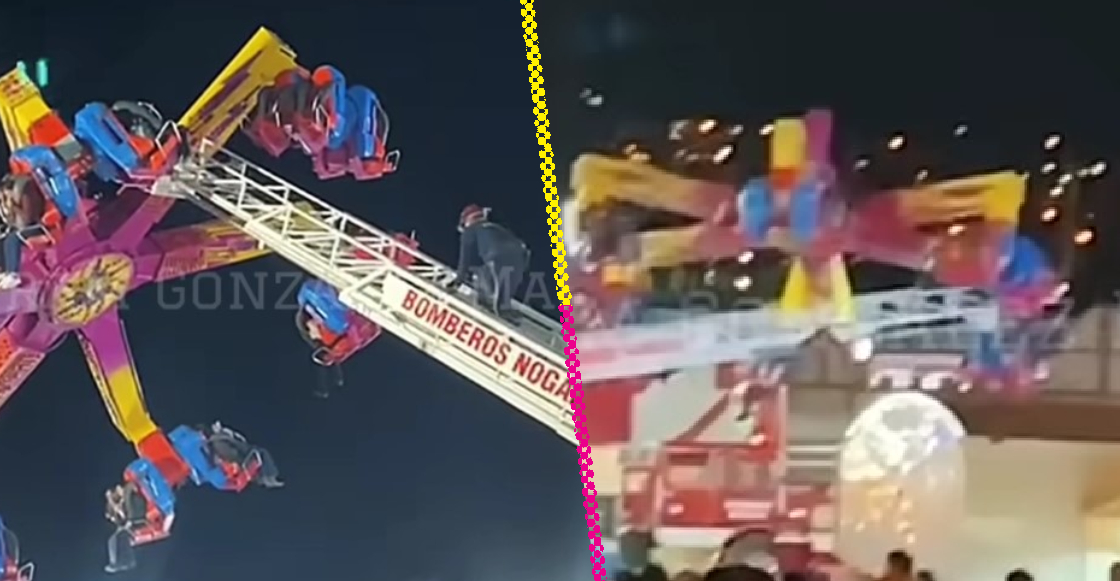 Juego mecánico se desplomó en feria de Nógales y quedó grabado en video