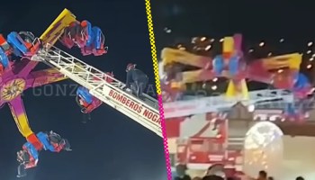 Juego mecánico se desplomó en feria de Nógales y quedó grabado en video