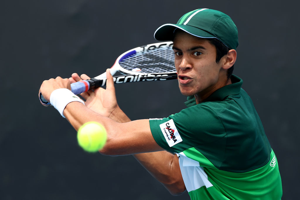 Rodrigo Pacheco en el torneo junior del Australian Open de 2022