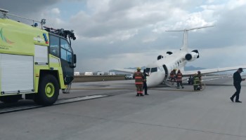 Una aeronave de la FGR aterrizó de emergencia en el AIFA