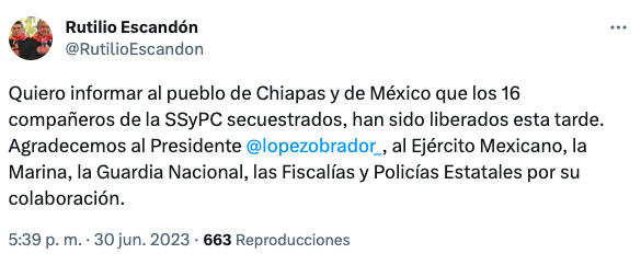 Buenas noticias: Liberaron a los 16 trabajadores secuestrados en Chiapas