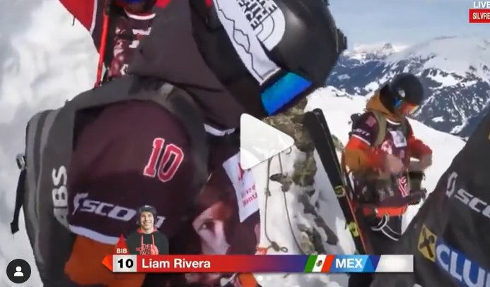 Liam Rivera representando a México en el freeride de snowboarding