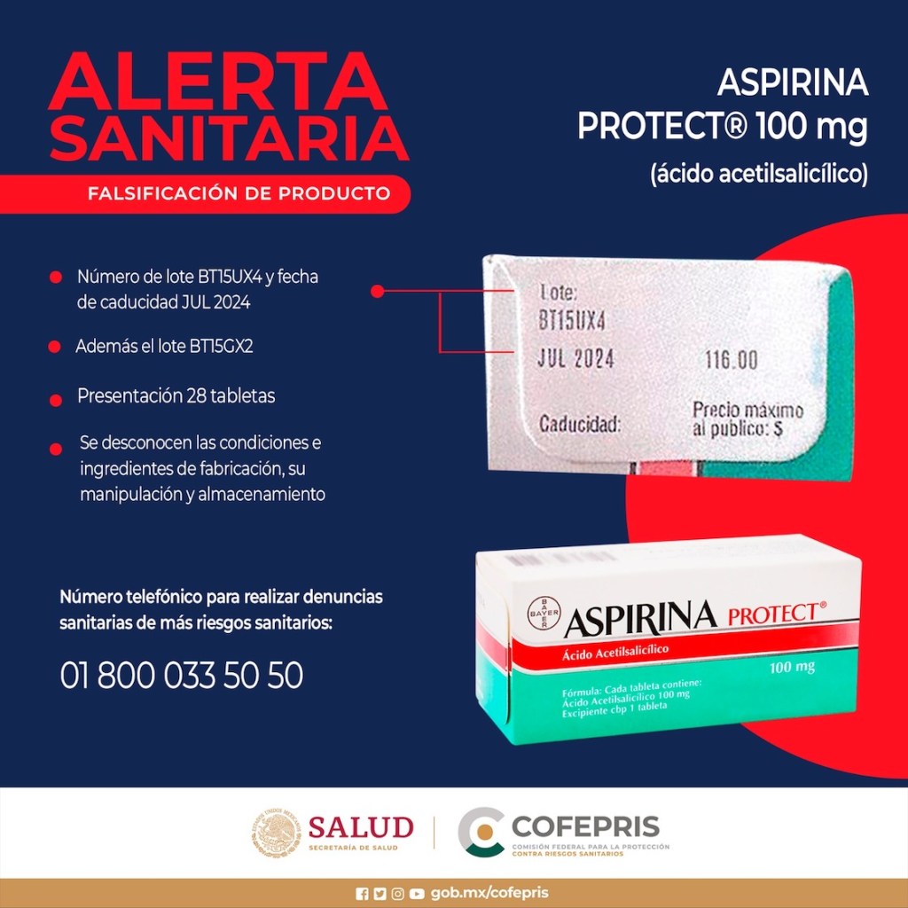 Aspirina falsa en México.