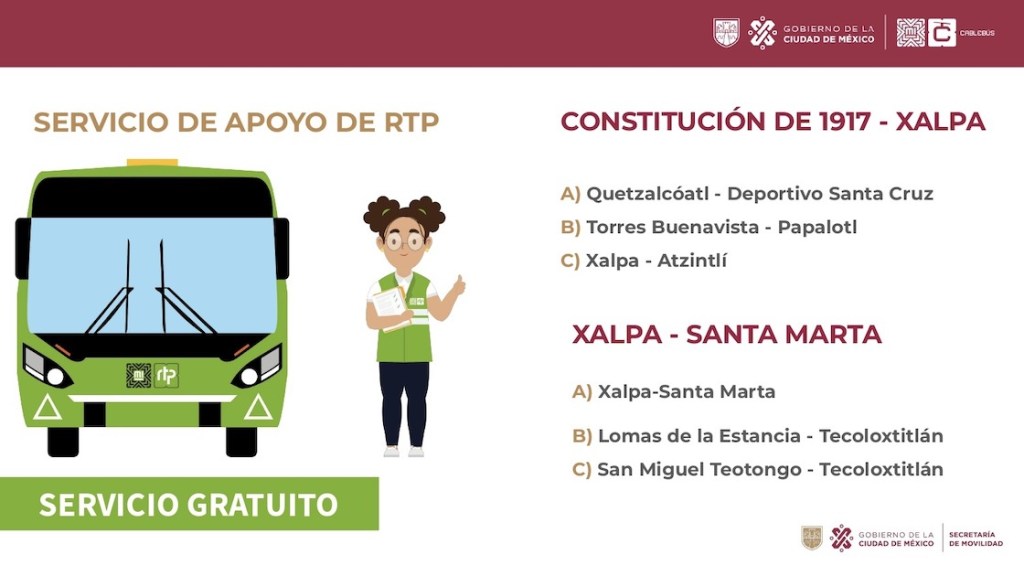 Las rutas de RTP que darán servicio gratuito.