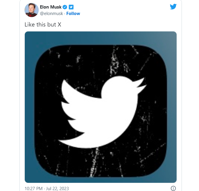 Elon Musk cambiará nombre, logo y colores de Twitter por una "X"