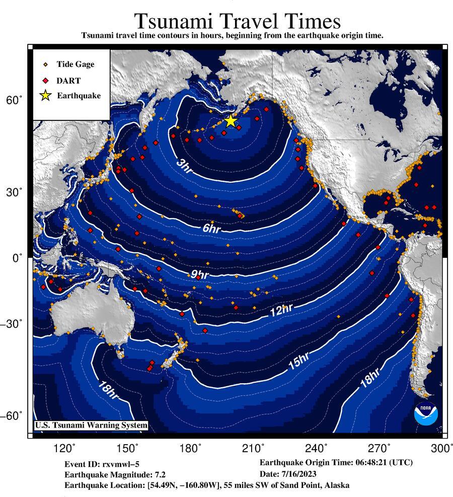 Sismo de magnitud 7.2 provoca alerta de tsunami en Alaska