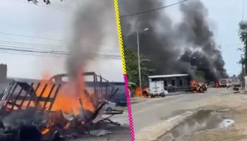 Se reportan incendios y bloqueos en Acapulco, Guerrero