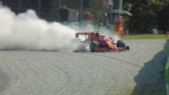 Charles Leclerc abandona el GP de Monza 2020