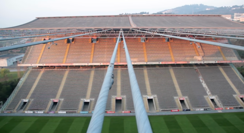 imponente cuerdas de acero estadio braga