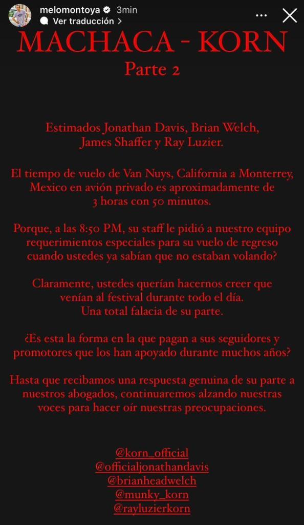 El festival Machaca señala a Korn por cancelar su show este año