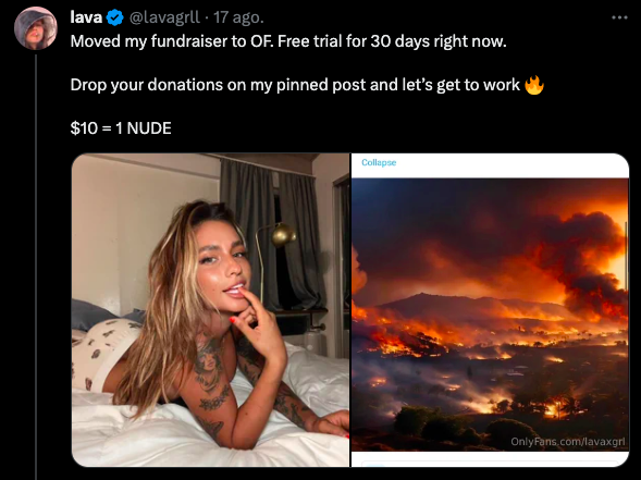 Plop: Modelo de OnlyFans intentó recaudar dinero para incendios de Hawái (y salió mal)