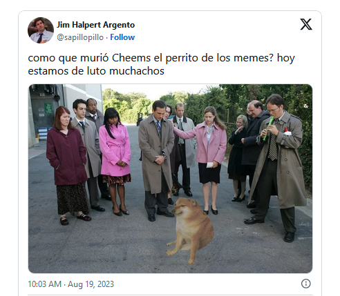 Murió Cheems y lo despiden con emotivos memes