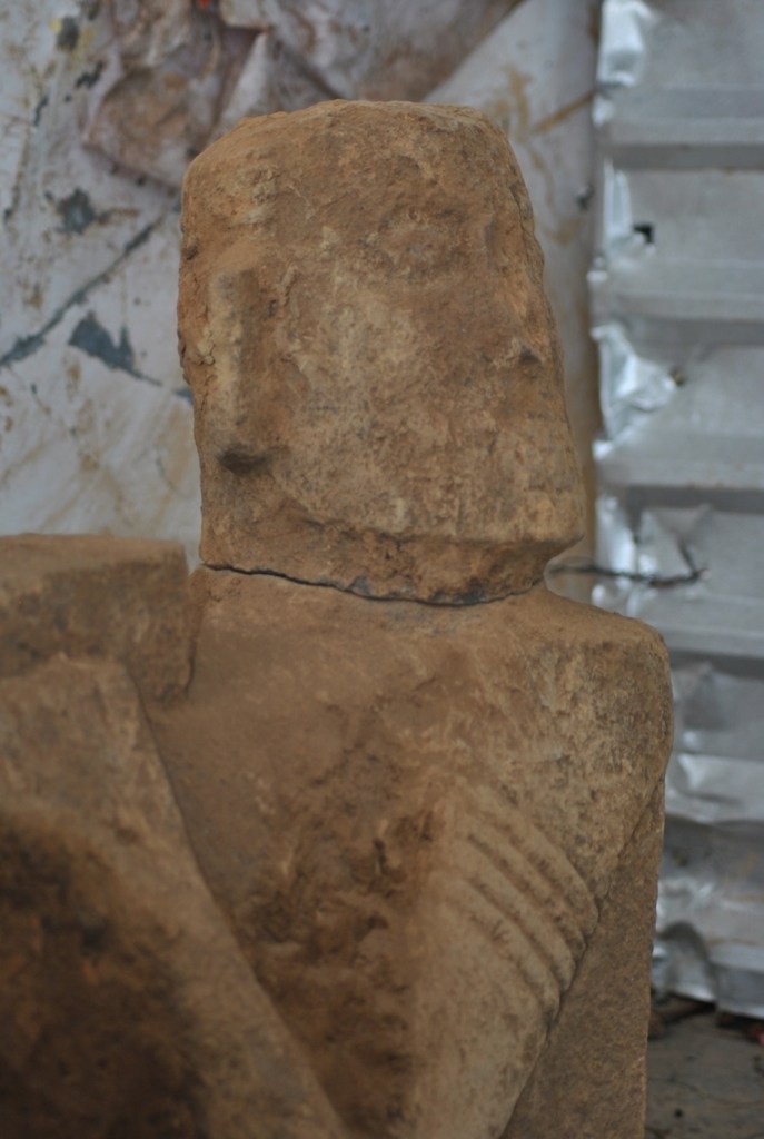 Escultura de Chac Mool en Michoacán.