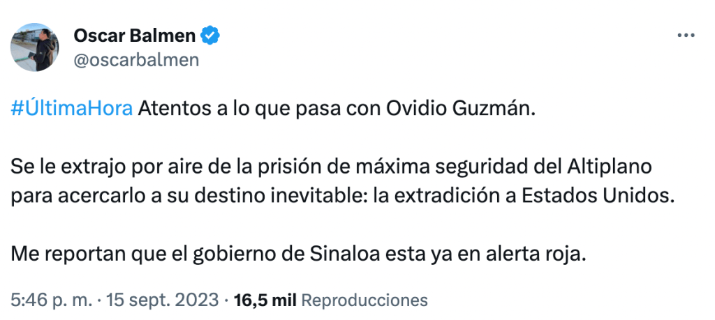 ¿Extraditaron a Ovidio Guzmán rumbo a Estados Unidos? Esto sabemos