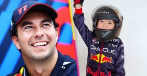 Crack: Niño juega a ser Checo Pérez en el podio y es lo más tierno que verás hoy