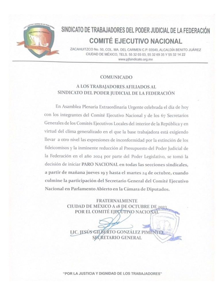 Paro nacional en el Poder Judicial: ¿Qué servicios son los afectados y hasta cuándo?