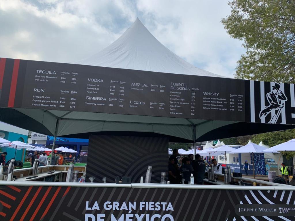 Estos son los precios de la merch y bebidas en el GP de México