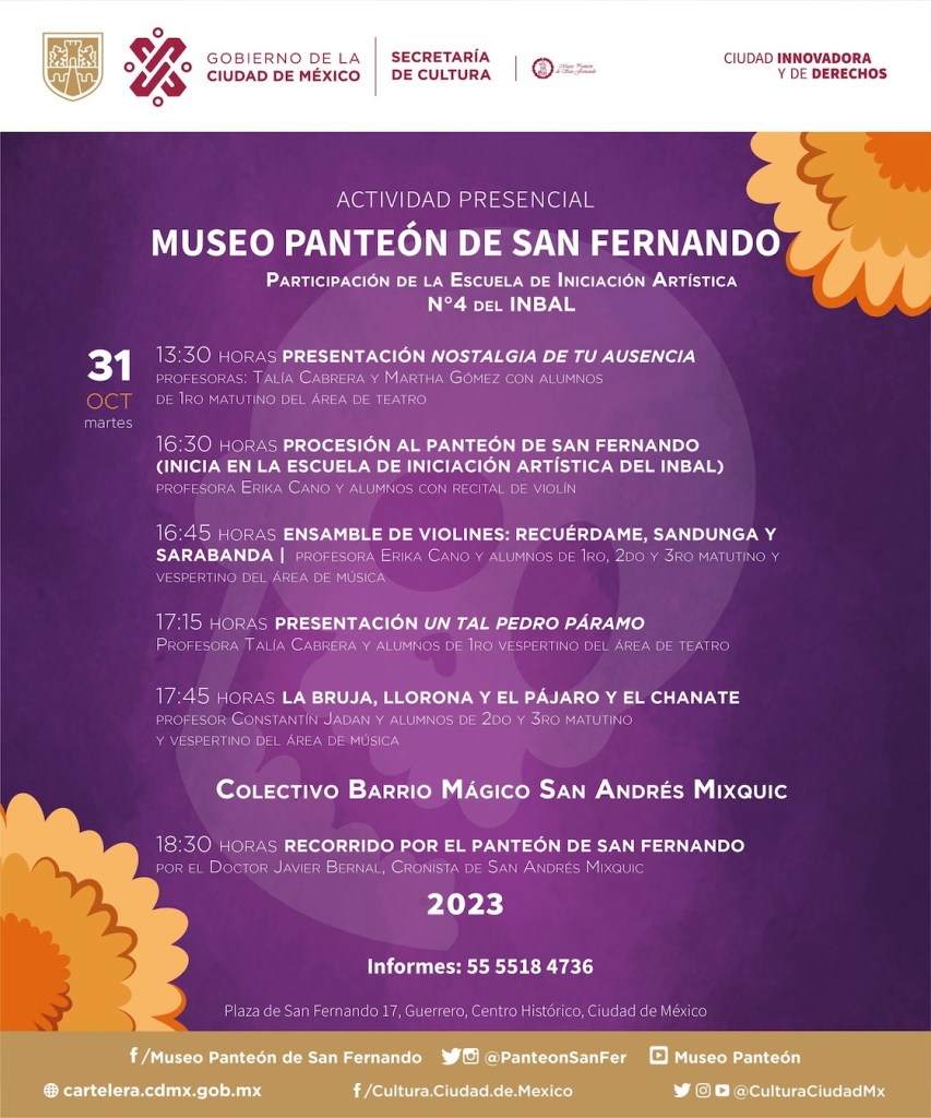 Actividades en el Panteón de San Fernando.