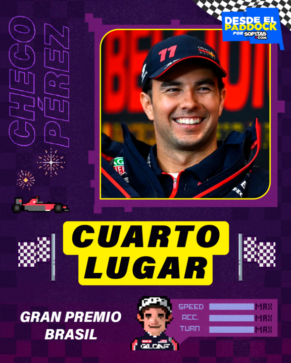 Checo Pérez cuarto lugar en Brasil