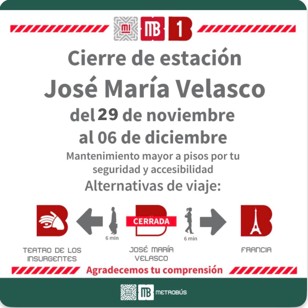 La estación José María Velasco estará cerrada.