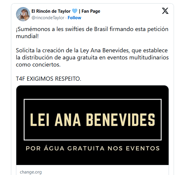 Una fan murió en el concierto de Taylor Swift en Brasil