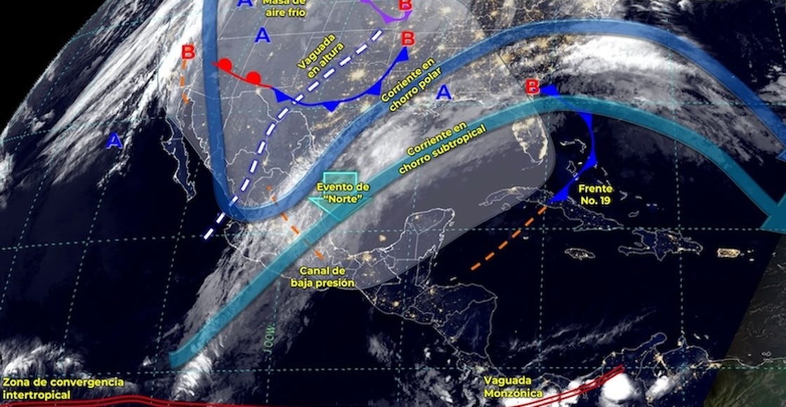 Preparen los paraguas porque se espera más lluvia por el Frente Frío 19 en estos estados de México