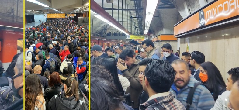 7 minutos de espera, mucha gente y un tren retirado en la Línea 7 del Metro