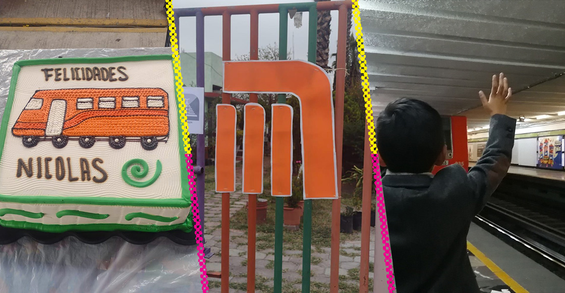 Niño celebró su cumpleaños con fiesta temática del Metro CDMX