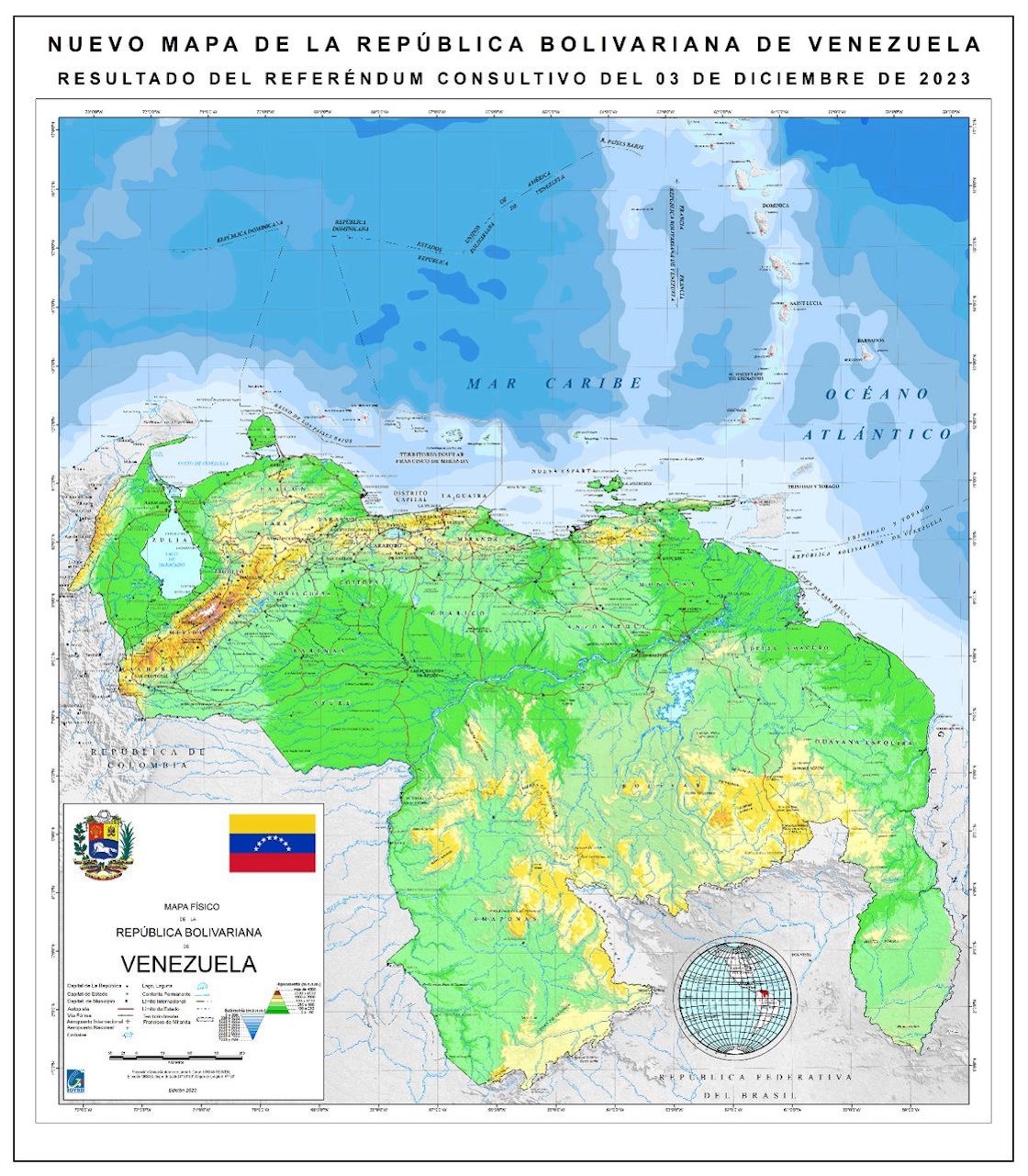 Maduro Presenta Nuevo Mapa De Venezuela Y Anex Guayana Esequiba   Nuevo Mapa Venezuela 