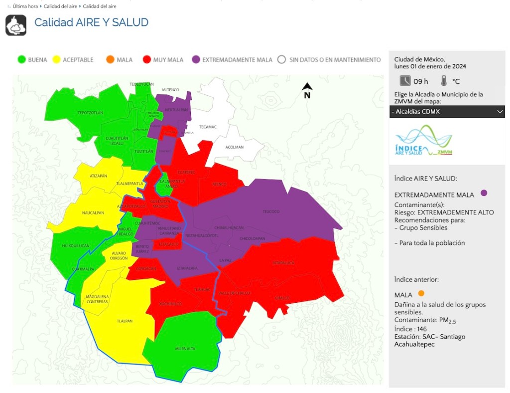 Bienvenido, 2024... con muy mala calidad del aire en CDMX